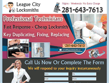 Tablet Screenshot of leaguecitylocksmiths.com